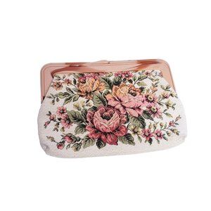 Vintage  Rose Clutch coin purse floral